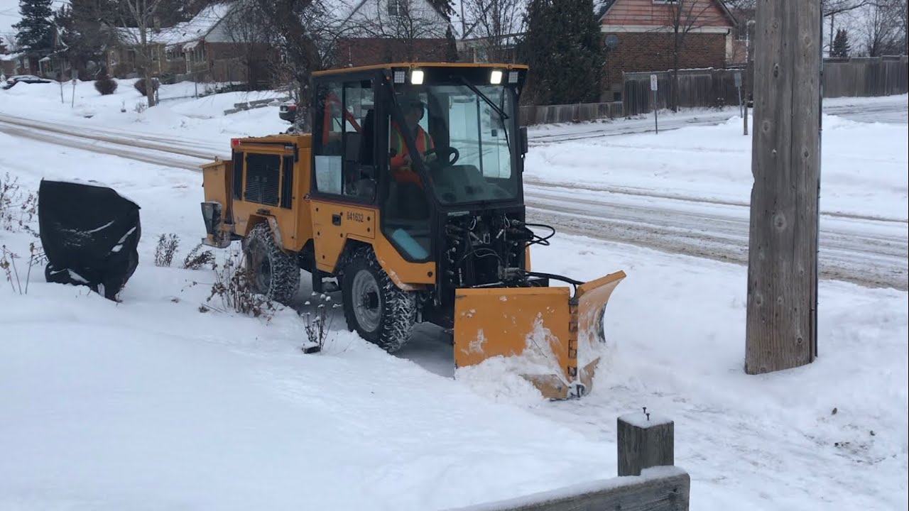 City Of Guelph Snow Removal With A Sidewalk Plow  