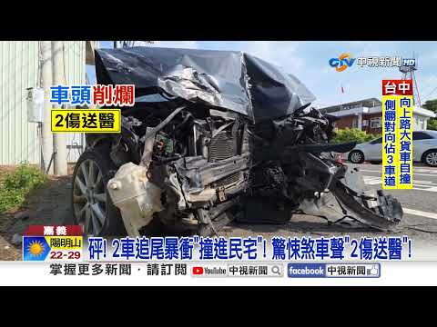 2車追尾暴衝"撞進民宅"! 轉彎沒在看"撞噴行人"?!│中視新聞 20251012