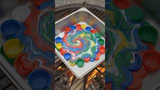 Turning Plastic Bottle Caps Into Beautiful Garden Tiles 🔥🌈 | Amazing Recycling Transformation