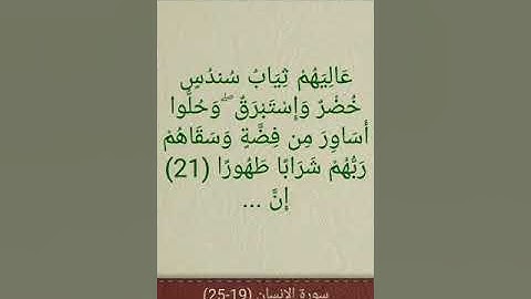 سورة الإنسان من الآية 19 إلى 25