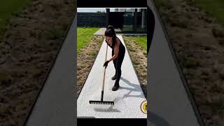 Watch This Cracked Concrete Surface Become an Elegant Ultra-Modern Black Stone Pathway