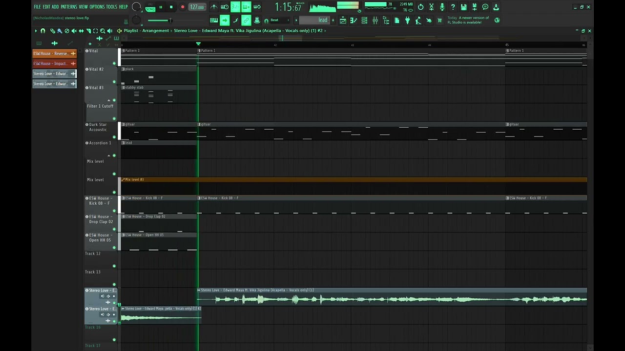 stereo love - edward maya and vika jigulina fl studio remake