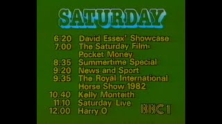 Saturday 24th July 1982 BBC1