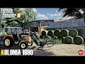 Wrapping grass bales, making silage &amp; harvesting ⭐ Kolonia 1990 #48 ⭐ Farming Simulator 19 Timelapse