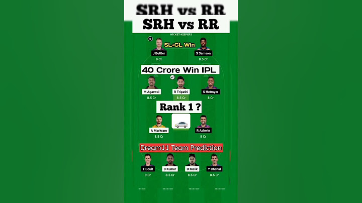SRH vs RR Dream11 Prediction Today Match, SRH vs RR Dream11 Team, SRH vs RR Dream11, #shorts #viral