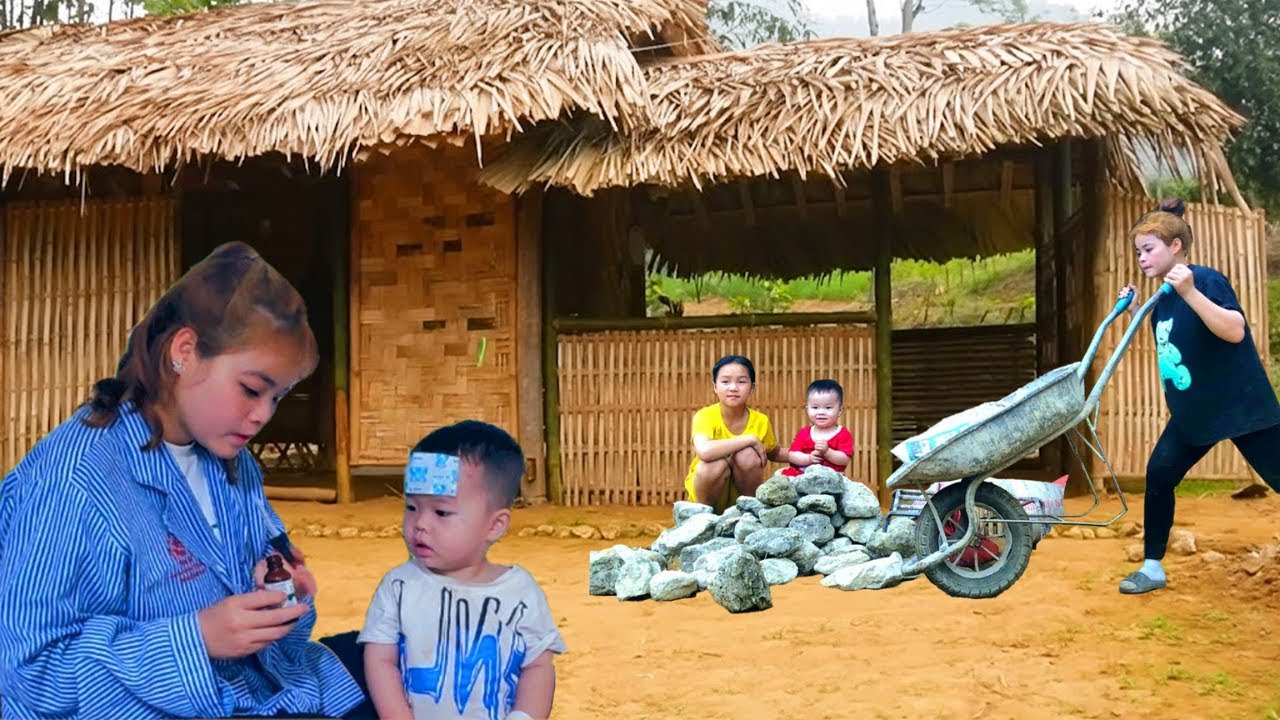 Single mom preparing to build a stone stove by hand | Peaceful countryside life