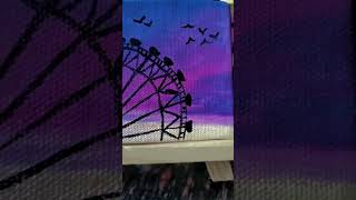 🎡A beautiful evening spinning through colors and memories.#MiniCanvasArt #AcrylicArt #SunsetVibes