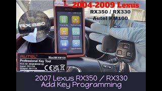 How to program chip transponder / add key on 2007 Lexus RX350 RX330 w/ Autel km100 2004-2009