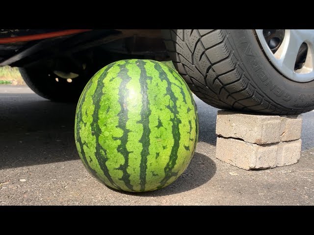 Crushing Crunchy & Soft Things by Car! - EXPERIMENT: WATERMELON VS CAR class=