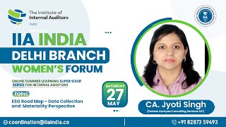 ESG Roadmap - Data Collection and Materiality Perspective - Jyoti Singh, Partner Aumyaa Consulting