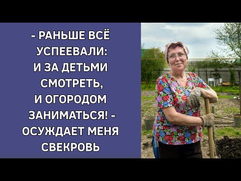 —Раньше все успевали: и за детьми смотреть, и огородом заниматься! — осуждает меня свекровь. История