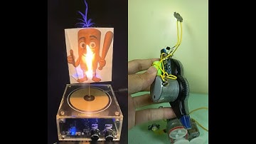 HOW TO MAKE AN ELECTRONIC CIRCUIT USING A DVD DYNAMO TO DRIVE A TOY ROTOR AND TESLA COIL