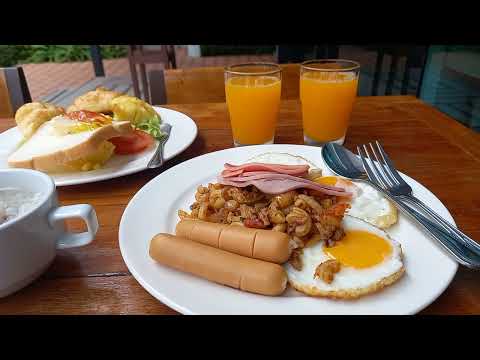 Free breakfast at JP Grand Hotel, Trat, Thailand