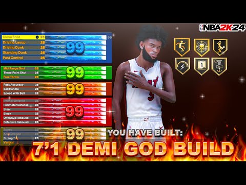 THE BEST 7'1 DEMI GOD ISO BUILD IN NBA2K24! - YouTube