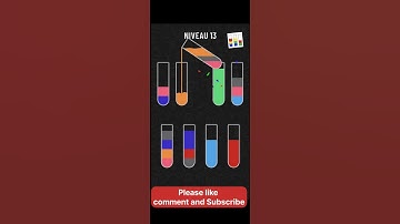 Water sort - color puzzle game level 13 solution #shorts