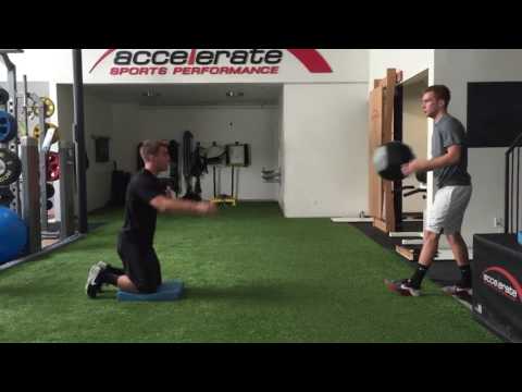 Tall Kneeling Med Ball Overhead Catch and Slam at Ground - with Hinge