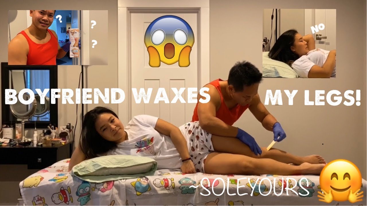 BOYFRIEND WAXES MY LEGS!! HOW DID HE DO?? YouTube
