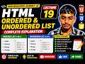 Lecture 19: HTML Ordered list 🔥 | Complete Tutorial with Examples | Web Development Course