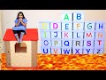 مفاجأة شفا بتحدي كراتين الحظ الملونة !! ABC Learn English Alphabet with Shfa