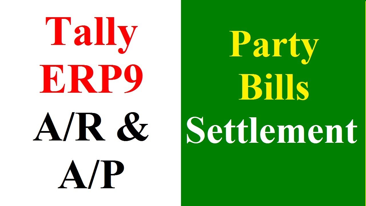 Bills Settlement voucher entry in Tally ERP9 Bills Settlement