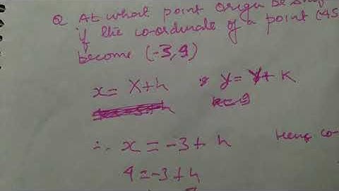 Shifting of origin ( Coordinate Geometry)