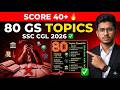 Score 40+ in GS: 80 High-Yield Topics for SSC CGL 2026 (Official Checklist)