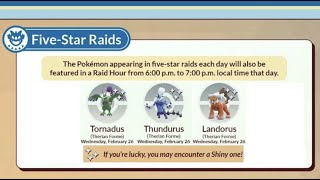 PokemonGONews: Raid Hour, Wed., Feb. 26, 2025 6PM-7PM Local time! #Tornadus #Thundurus #Landorus
