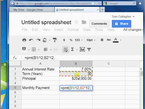 csci 105 pmt function using google docs youtube google sheets pmt