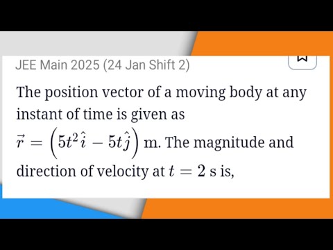 The position vector of a moving body at any instant of time is given as ...
