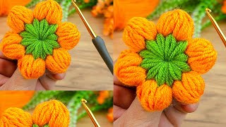 Perfect 😍🌺 Tunisian work Very easy flower making #tunisian #crochet