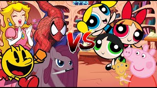 MUGEN Request 407: Pinkamena, Spider-Man, Pac-Man, Peach VS Peppa Pig, Blossom, Bubbles, Buttercup