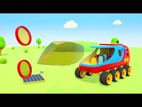 Lea the Truck & Leo the Truck build a lunar rover | Kids cartoon with trucks and robots