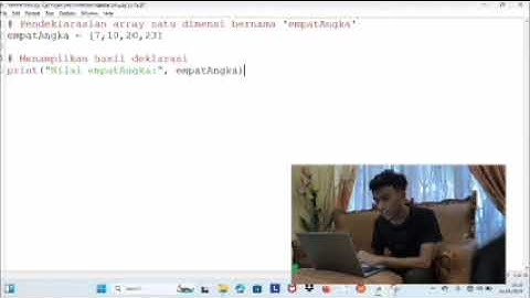 Deklarasi variabel dengan tipe data integer dan sering menggunakan bahasa pemrograman Python