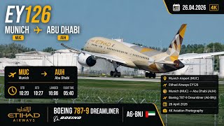 Golden Wings Depart Munich | Etihad 787-9 Dreamliner | 4K