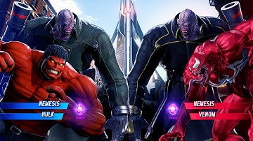 Nemesis & Red Hulk vs Nemesis & Red Venom (Very Hard) - Marvel vs Capcom | 4K UHD Gameplay