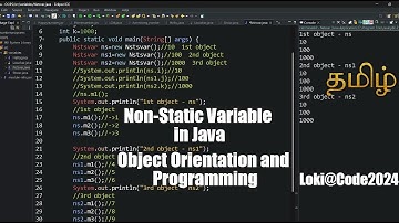 Non-static variables in Tamil | Java | Object Orientation and Programming | #java #javatamil #coding