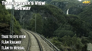 4K CAB VIEW: True to eye view of the Flåm Railway (Flåm - Myrdal)