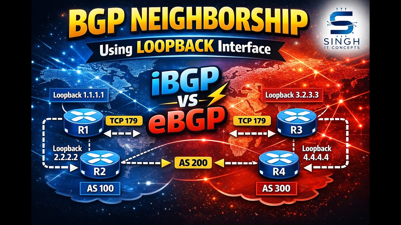 BGP Neighborship Using Loopback | iBGP vs eBGP Full Explained 🔥 | CCNA ...