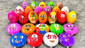 Transforming Rainbow SLIME with Numberblocks Eggs, Cake Shapes,... Coloring! Satisfying ASMR Videos