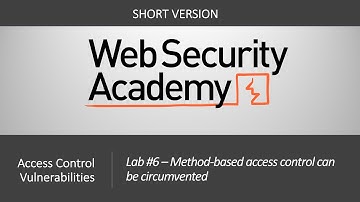 Broken Access Control - Lab #6 Method-based access control can be circumvented | Short Version