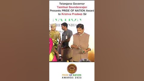Telangana #governortamilisaisoundararajan  Presents #prideofnation  Award to #KrishnaPradeepSir