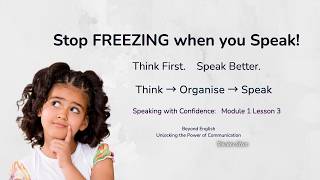Think Before You Speak | How to Organize Your Thoughts and Speak Clearly.  (SWC Module 1 Video 3)