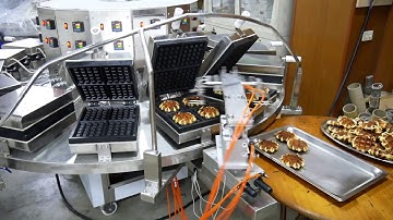 HY-910L-B Automatic Belgian Liege Waffle Machine with Automatic Waffle Remover