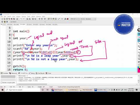 Find whether a given year is leap year or not using Conditional Operators
