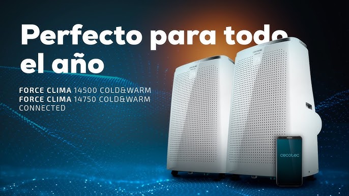 Cecotec Aire acondicionado portátil Force Clima 12500 Cold&Warm. 1340 W,  12000 BTU, bomba de calor, mando a distancia, 3 velocidades, 5 modos,  pantalla LED, temporizador : : Hogar y cocina