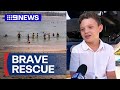 Boy, 10, helps save woman from drowning | 9 News Australia