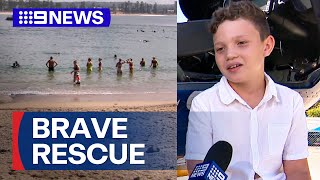 Boy, 10, helps save woman from drowning | 9 News Australia