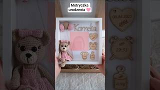 Metryczka urodzenia 🩷 #frame #prezent #metryczka #newbornkeepsake #gift #tusi_ami #baby #narodziny