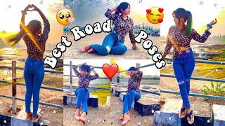 Best Outdoor & Road Poses | Sitting & Standing Poses for Girls | Sunset Photo Poses ❤✨| #roadpose