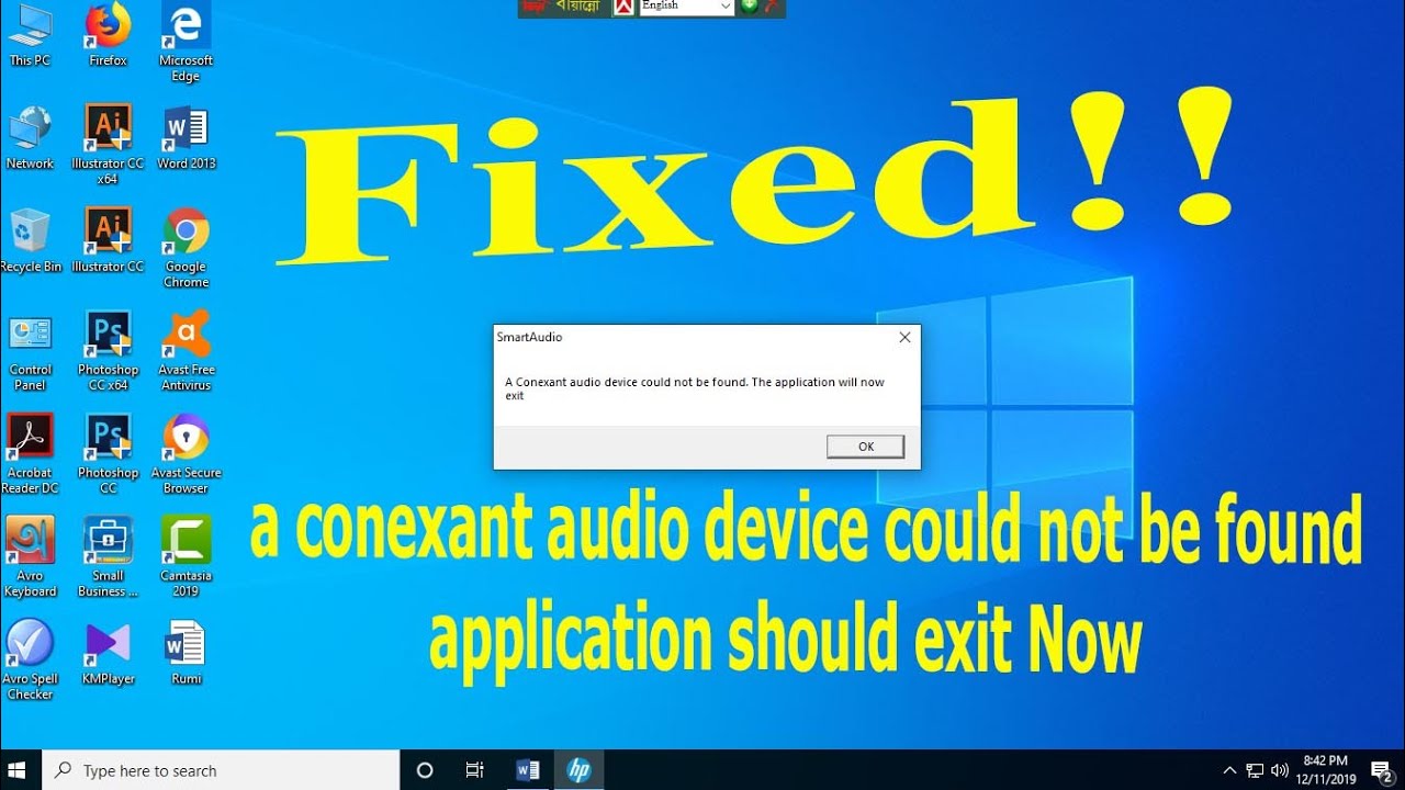 a conexant audio device could not be found dell